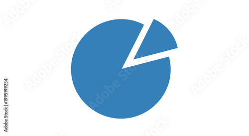 Blue pie chart business graph.