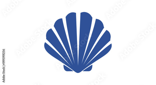 Blue seashell icon symbol object.
