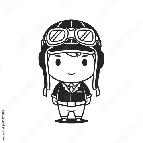 Foto Cartoon character wearing aviator outfit.