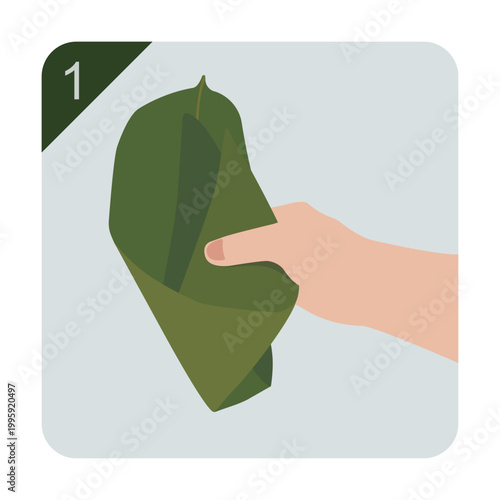 How to Fold Bamboo Leaves for Zongzi Step 1