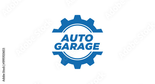 Auto Garage Logo with Gear Symbol - Automotive Repair Service Icon