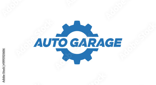 Auto Garage Logo with Gear Symbol