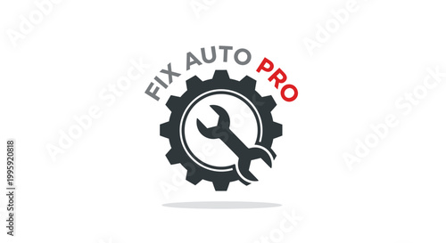 Auto Repair Logo: Gear and Wrench Icon for Mechanic Service