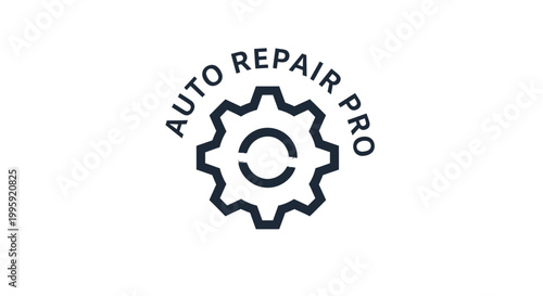 Auto Repair Pro Logo: Gear and Wrench Icon for Automotive Service Business