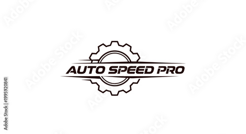 Auto Speed Pro Logo: Gear and Speed Lines