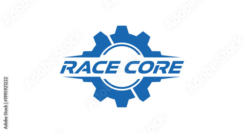 Blue Gear with "RACE CORE" text, Automotive Industry Logo, Speed Concept