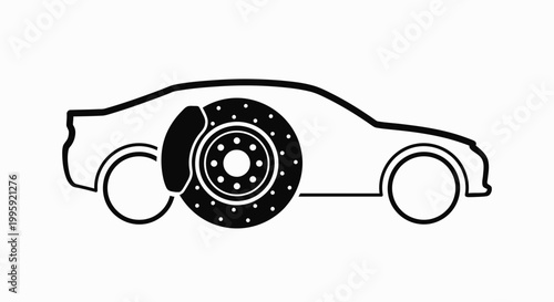 Car Brake System Icon - Automotive Performance and Maintenance Symbol