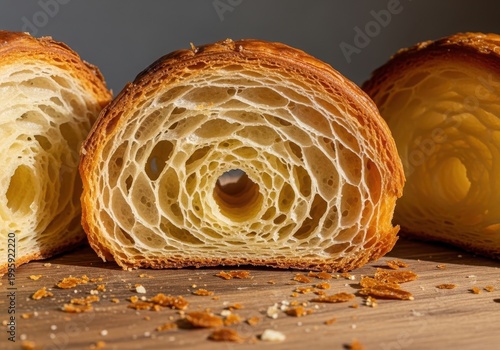 Intricate spiral of a wasp nest with detailed layers