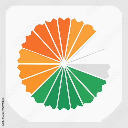 Indian Flag Colors Fan Shape