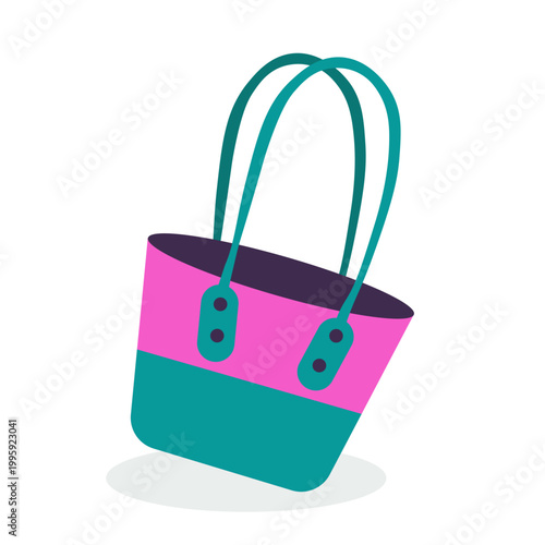 Bright beach bag isolated on white background. Perfect for summer travel, shopping, vacation design and lifestyle concepts.