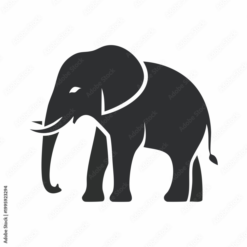 Fototapeta premium Stylized Elephant Icon