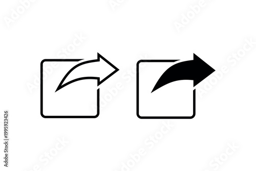 Minimalist arrow design in black and white - symbolic direction icons.
