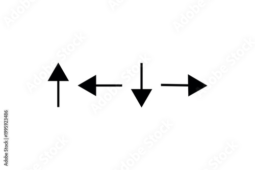 Simple direction symbols with vertical and horizontal arrows on white.