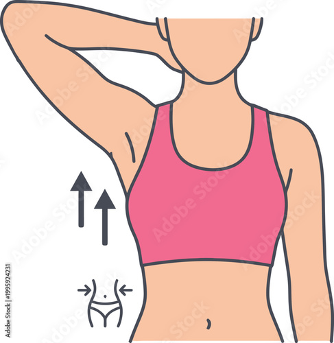 Sculpting the Silhouette: An illustrative depiction of a woman’s physique, the image conveys a message of body transformation and upliftment.