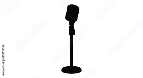 a vintage microphone on stand silhouette high quality