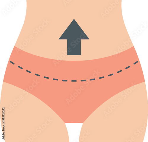 Body Transformation: A visual depiction of physical well-being and health enhancement, highlighting body lines, shape, and an arrow indicating improvement.