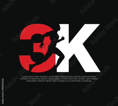 3k logo design illustration vector