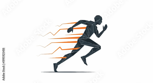 A person runs quickly with motion lines behind them in a dark setting.