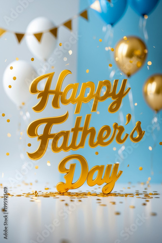 Banner poster greeting celebration card fathers day, man dad happy fatherhood parent AI Generative