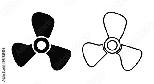 two propeller designs shown in black and white silhouette