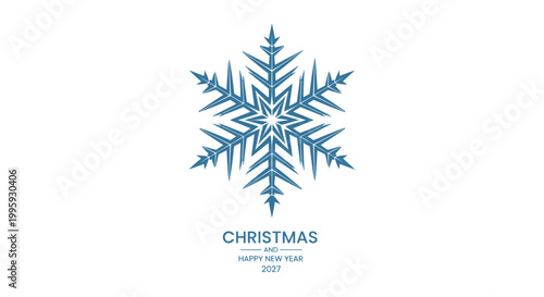 Blue Snowflake Christmas Holiday Decoration Symbol.