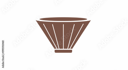 Brown ceramic coffee drip filter.
