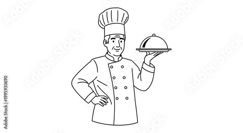 Chef Holding Serving Dish Confidently.