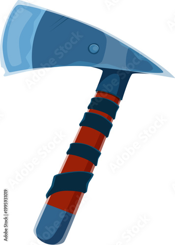 Pirate font type axe weapon number 7 seven. Maritime type figure, pirate nautical typeface vector numeral symbol. Piracy treasure hunt font typography digit with battle axe chipped blade