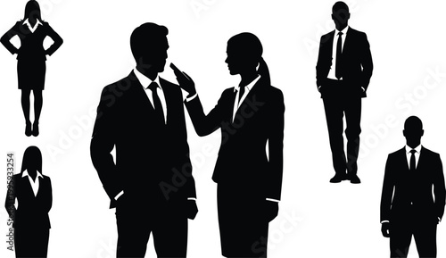 Business people silhouette collection professionals in formal attire