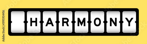 Photos Black color in word harmony on slot banner with yellow color background