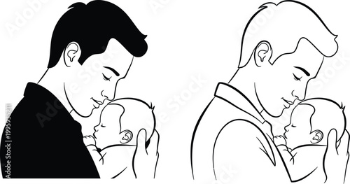 Silhouette of two people in formal attire