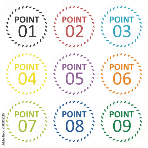 イラスト素材：ポイント,重要,チェック,注目,注意,数字