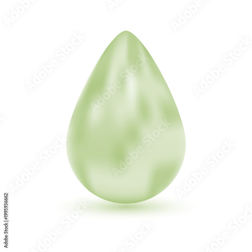 Realistic water drop on a white background.	