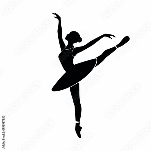 Silhouette of a Ballerina in a Graceful Pose