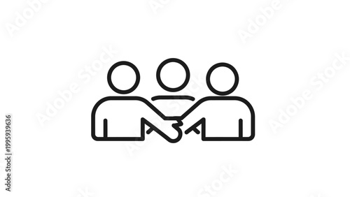 Foto Three People Shaking Hands Together.