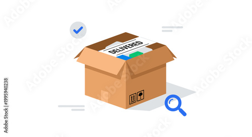 Brown Cardboard Delivery Parcel Box.