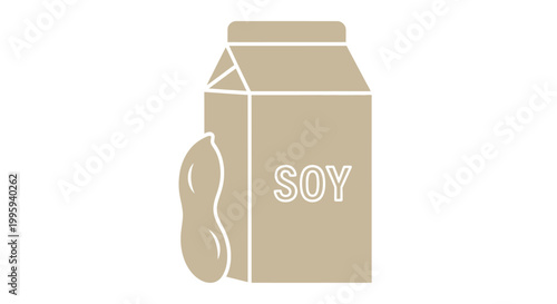Brown Soy Milk Carton Package.