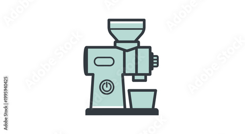 Coffee machine with cup beside.