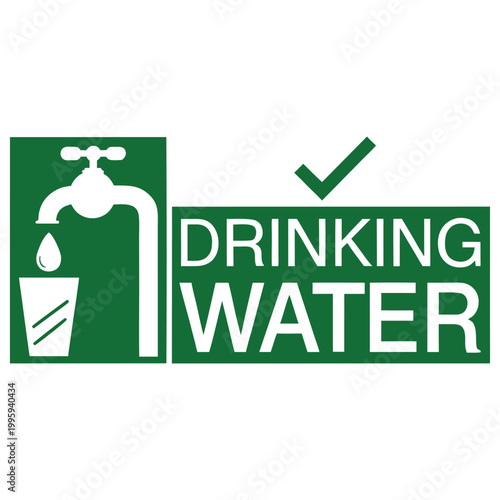 Water Tap and Glass Symbol for Drinking Water Safety
