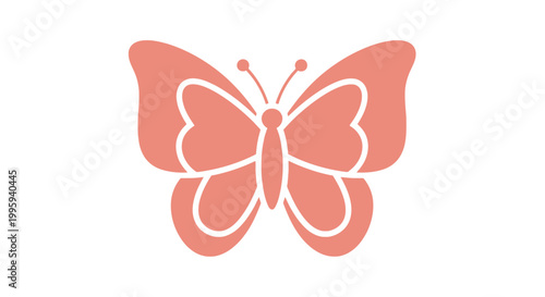 Colorful butterfly illustration with white outline.
