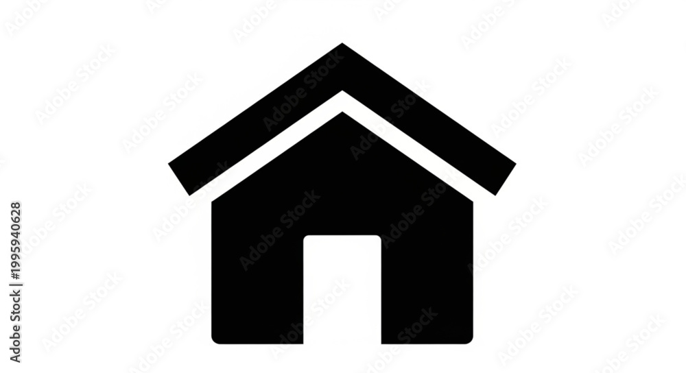 Fototapeta premium Simple Black House Icon Graphic Symbol.