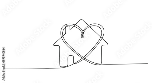 House with heart shaped love symbol.