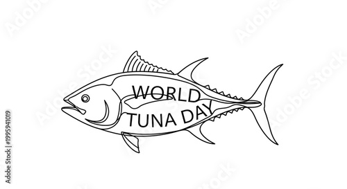 Tuna fish swimming ocean creature.