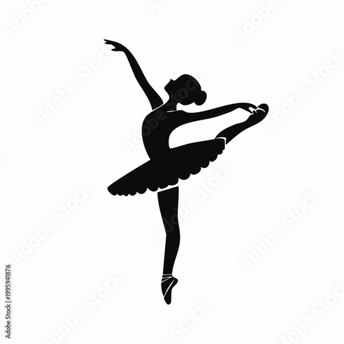 Silhouette of a ballerina in a graceful pose