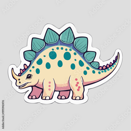 Cute Stegosaurus Dinosaur Sticker