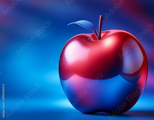soft blue and red gradients adorn the abstract backdrop resembling the shiny apple wallpaper on macos