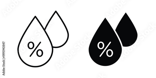 Humidity icon design. Editable silhouette and Thin Stroke outlined icons pack