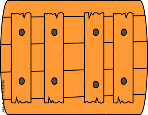 Old wooden door and box on a rustic table in a home office storage room featuring a vintage cabinet and locker design vector illustration