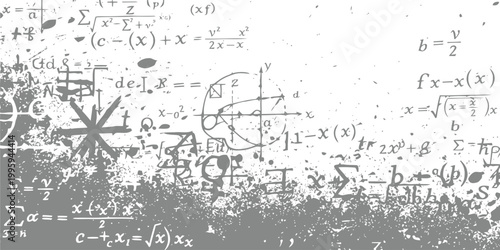 Fotografía Complex mathematical formulas and scientific equations with grunge texture overl