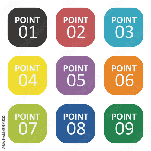 イラスト素材：ポイント,重要,チェック,注目,注意,数字